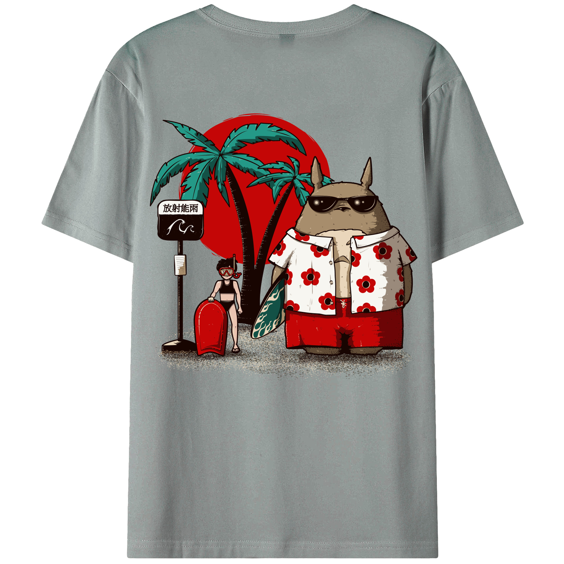 （画像用） となりのトトロ 草壁メイ 草壁サツキ My Neighbor Totoro Satsuki Kusakabe Mei Kusakabe 綿100％ メンズ半袖Tシャツ（バックプリント） 通気性
